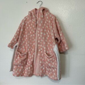 Cat And Jack Toddler Girls Hooded Bathrobe Size 2T/3T Polka Dots
